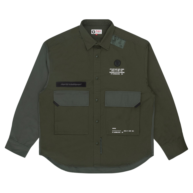 AAPE Moonface Long Sleeve Shirt "Khaki"