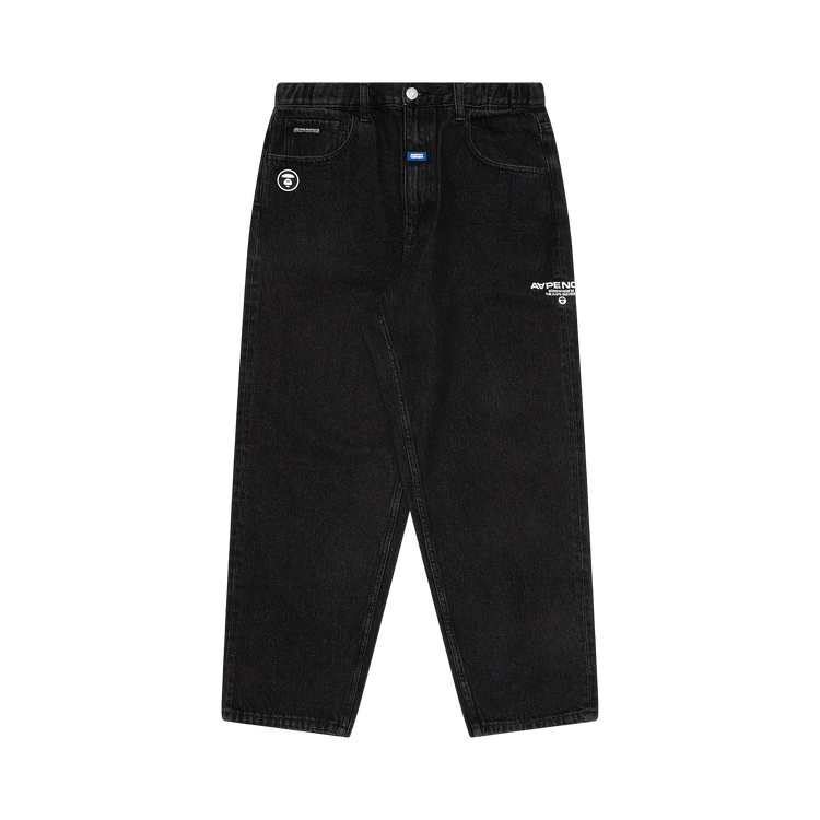 AAPE Moonface Patch Relaxed Jeans "Black"
