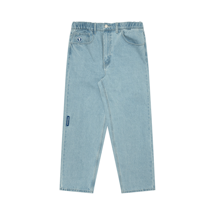 AAPE Moonface Patch Relaxed Jeans "Blue/Light"