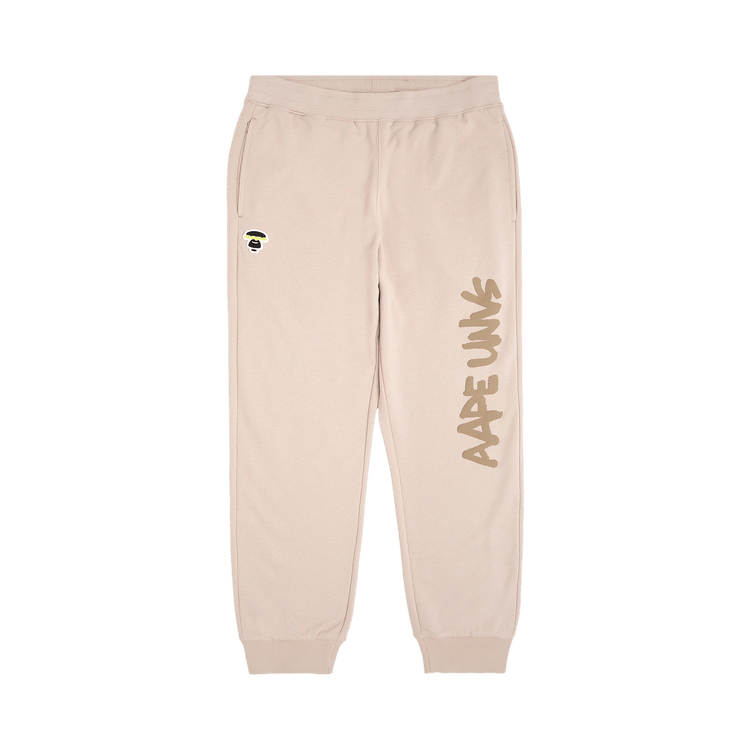 AAPE Moonface Patch Sweatpants "Beige/Grey"
