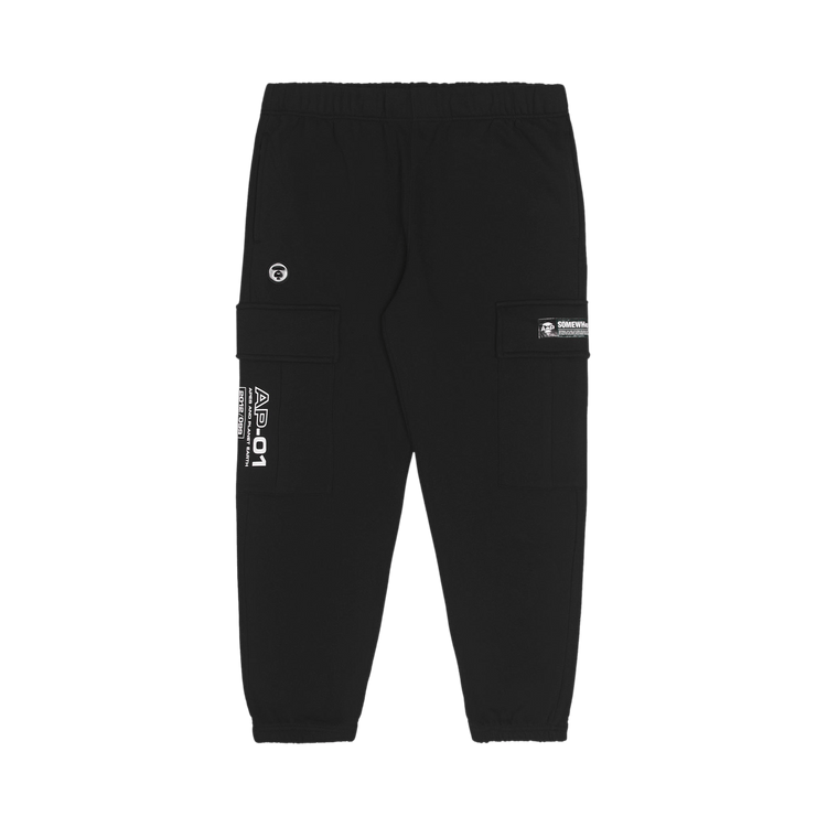 AAPE Moonface Cargo Sweatpants "Black"