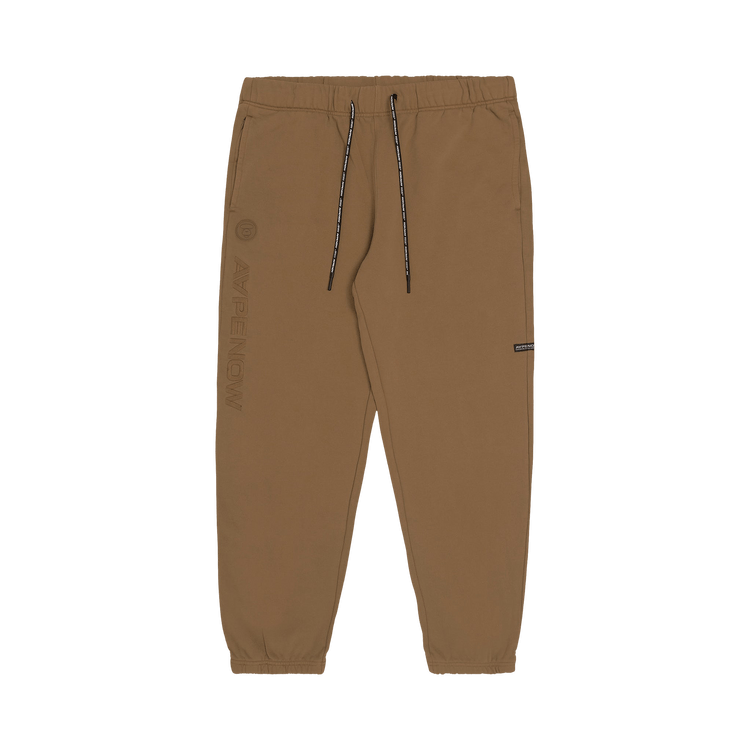 AAPE Moonface Tonal Patch Sweatpants "Brown/Light"