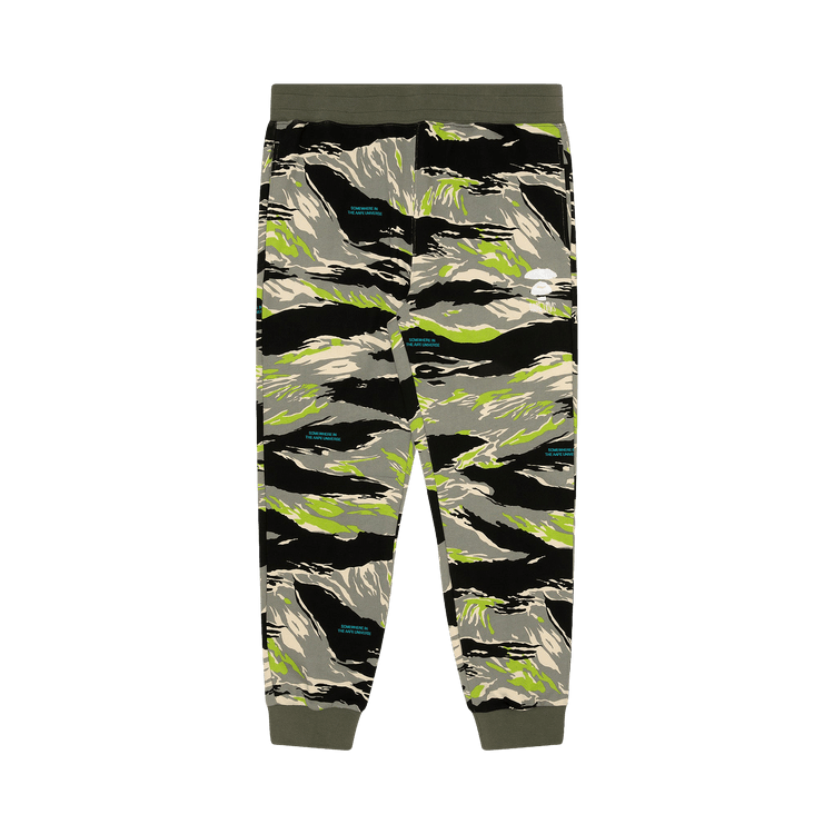 AAPE Moonface Embroidered Camo Sweatpants "Khaki/Green"