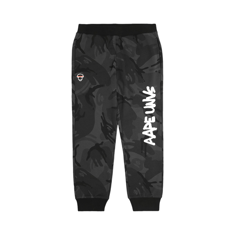 AAPE Moonface Camo Patterned Sweatpants "Black/Multi"