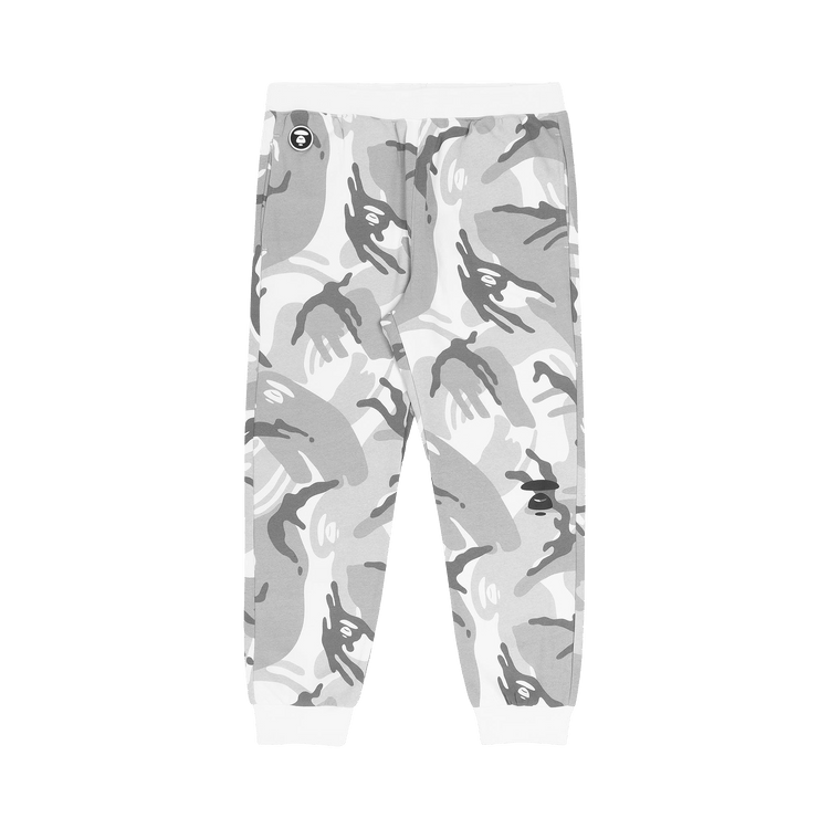 AAPE Moonface Camo Fleece Sweatpants "White/Multi"