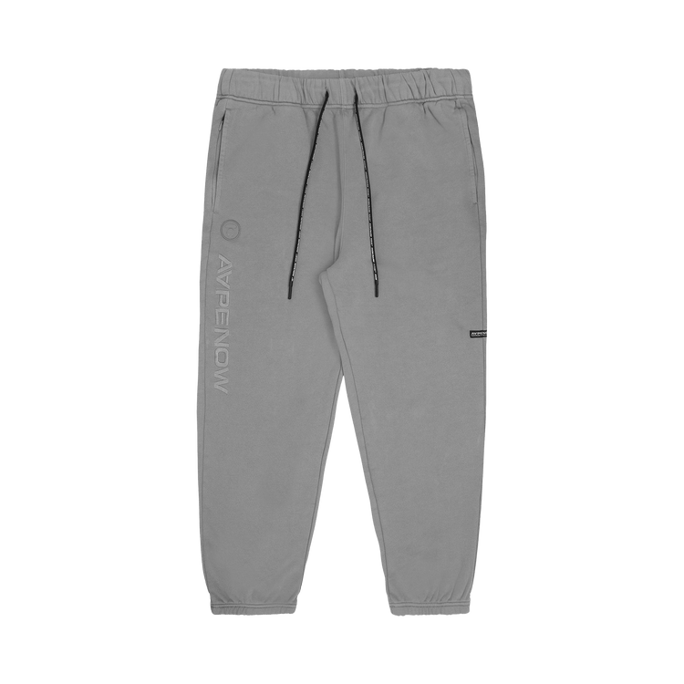 AAPE Moonface Tonal Patch Sweatpants "Grey/Yellow"