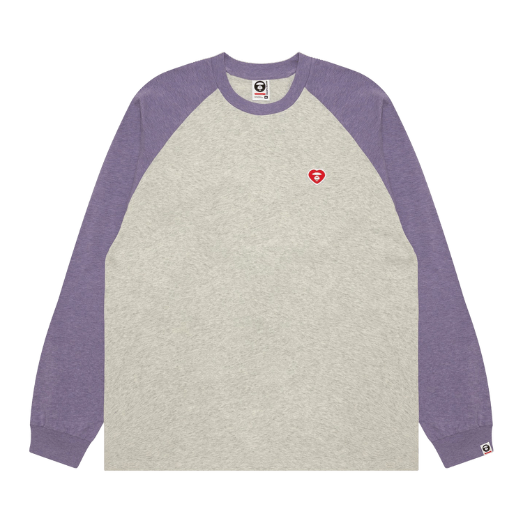 AAPE Now Heart Moonface Long Tee "Purple/Heather"