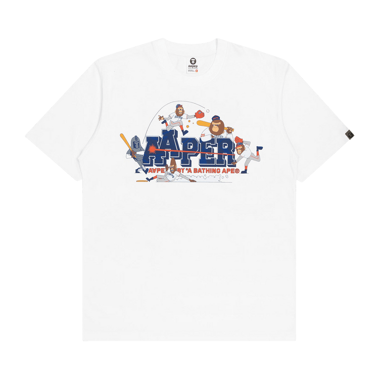AAPE X Rob Flowers Graphic Printed Tee "White"