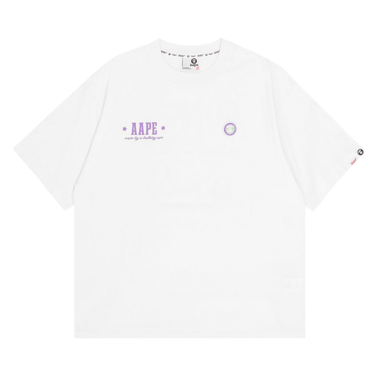 AAPE Moonface Patch Logo Graphic Tee "White"