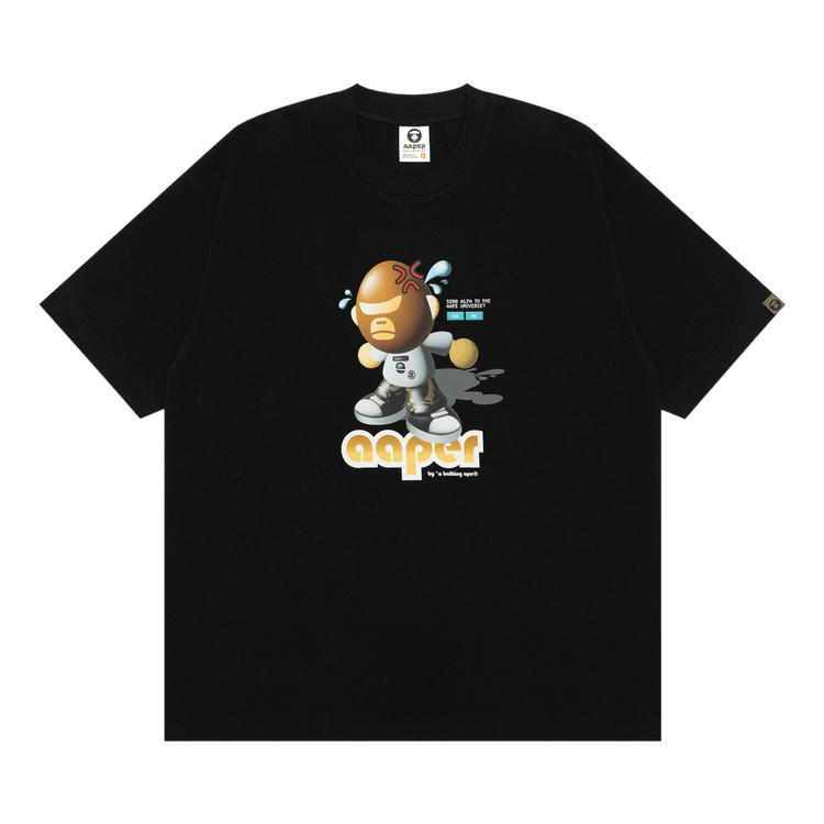 AAPE r Moonface Graphic Tee "Black"