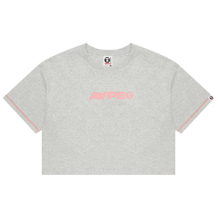 AAPE Moonface Cropped Tee "White/Heather"