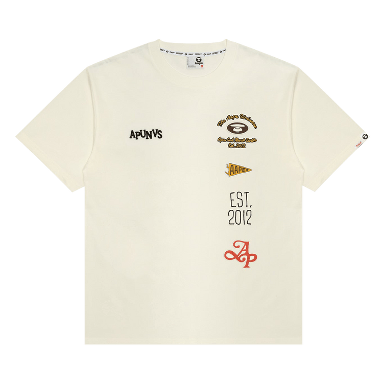 AAPE Unvs Multi-Logo Tee "Ivory"