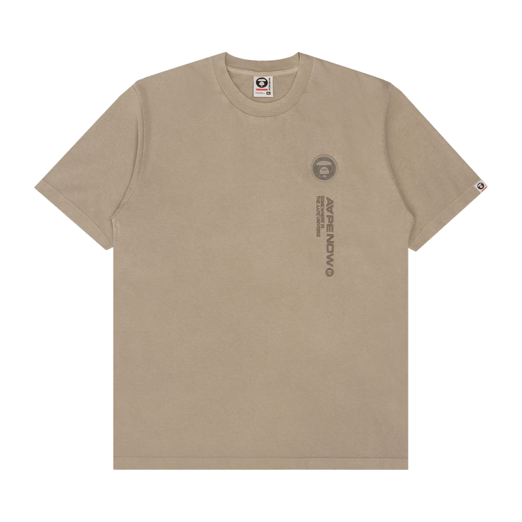 AAPE Moonface Patch Embroidered Tee "Beige/Red"
