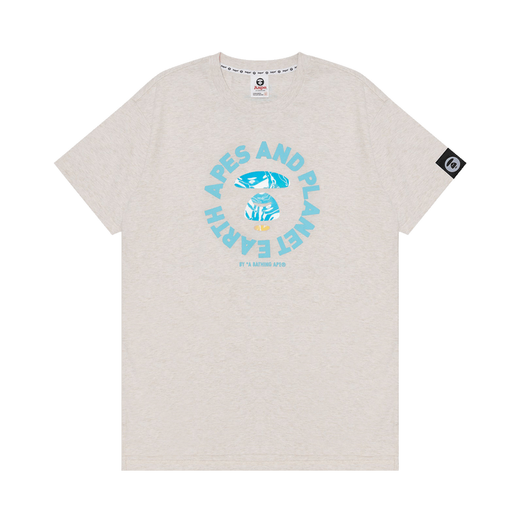 AAPE Moonface Relaxed Graphic Tee "Ivory/Heather"