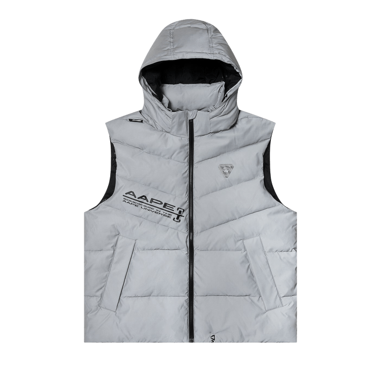 AAPE Moonface Patch Down Vest "Grey/Green"