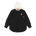 AAPE Moonface Embroidered Hooded Shirt "Black/Light"