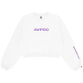 AAPE Moonface Embroidered Cropped Sweatshirt "White/Heather"
