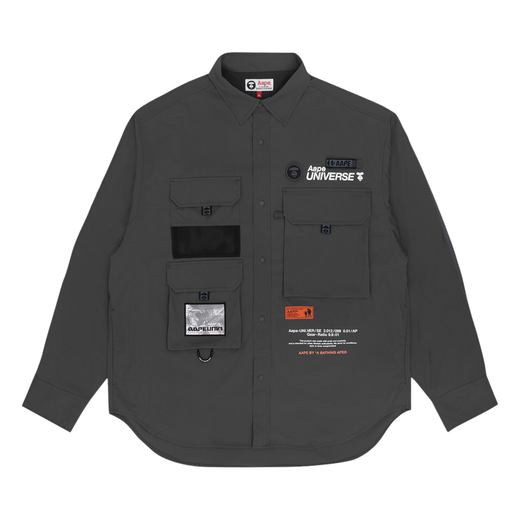 AAPE Moonface Multipocket Shirt "Grey"