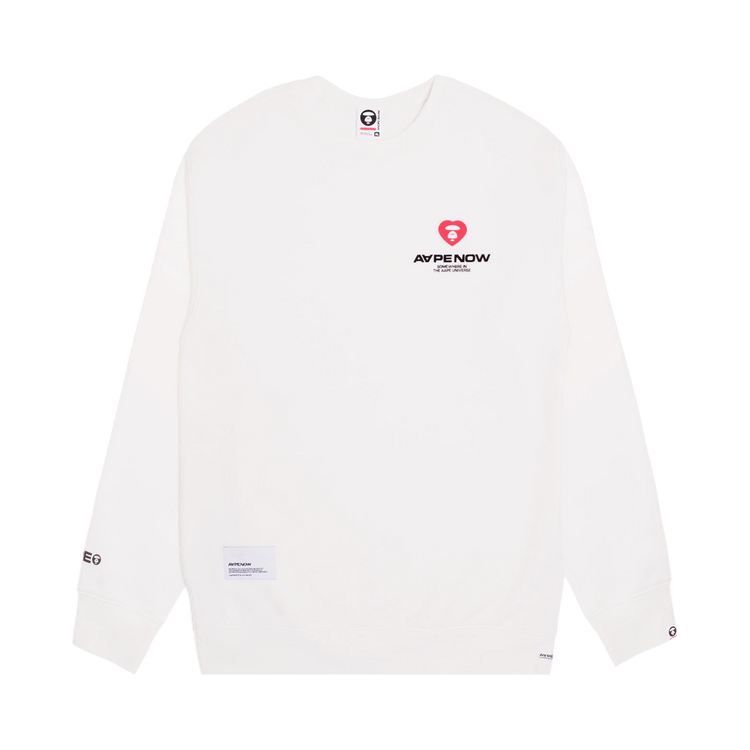 AAPE Moonface Heart Patch Sweatshirt "Ivory"