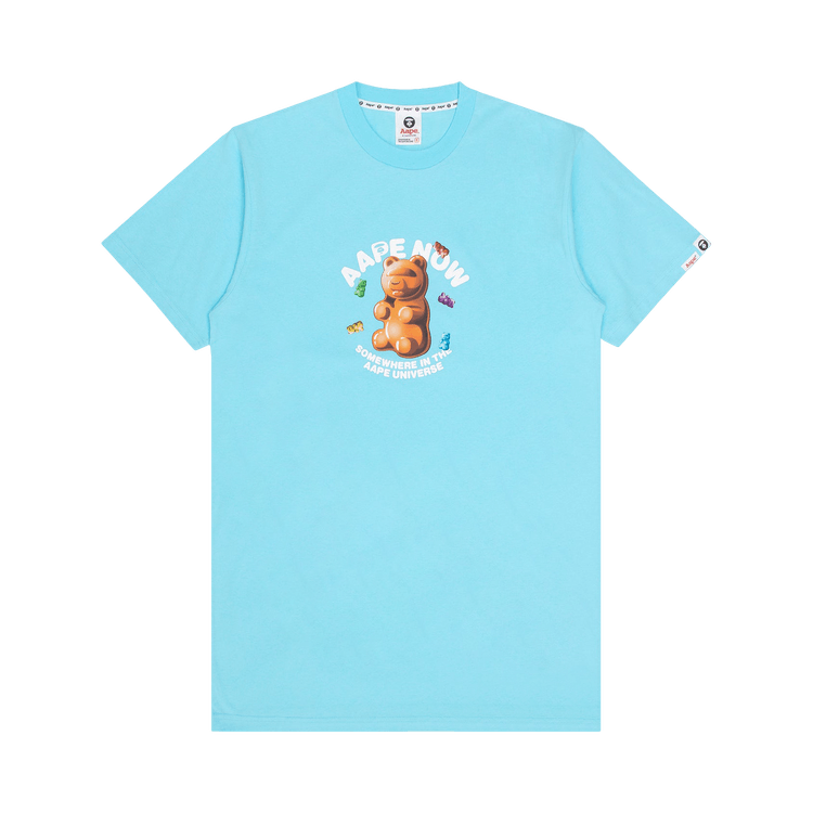 AAPE Bear Graphic Mini Dress "Blue"