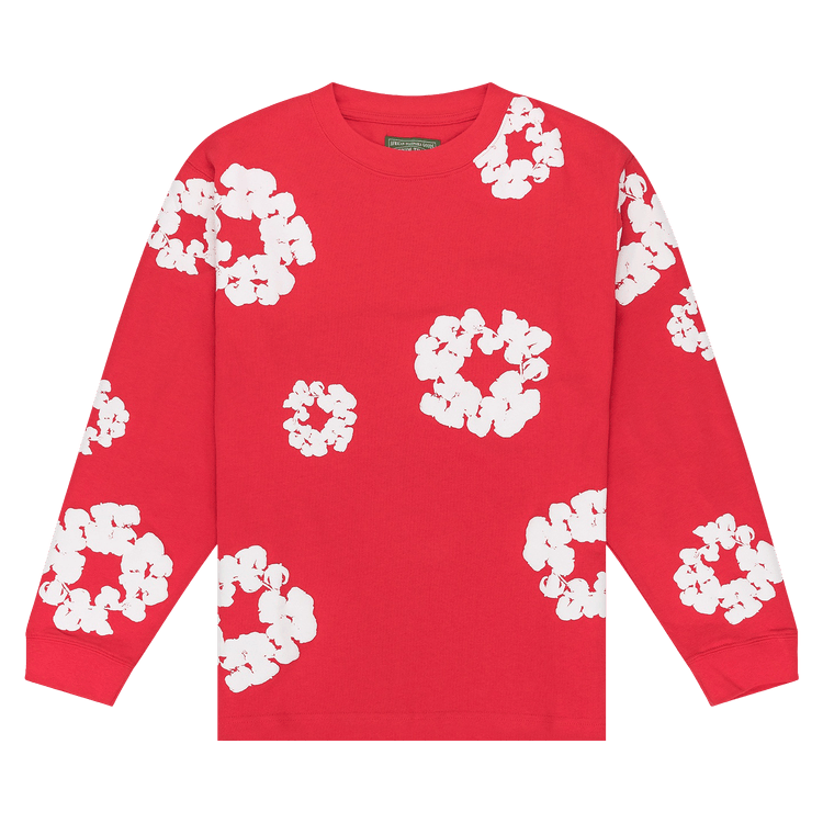 Denim Tears Cotton Wreath Long-Sleeve Tee "Red"