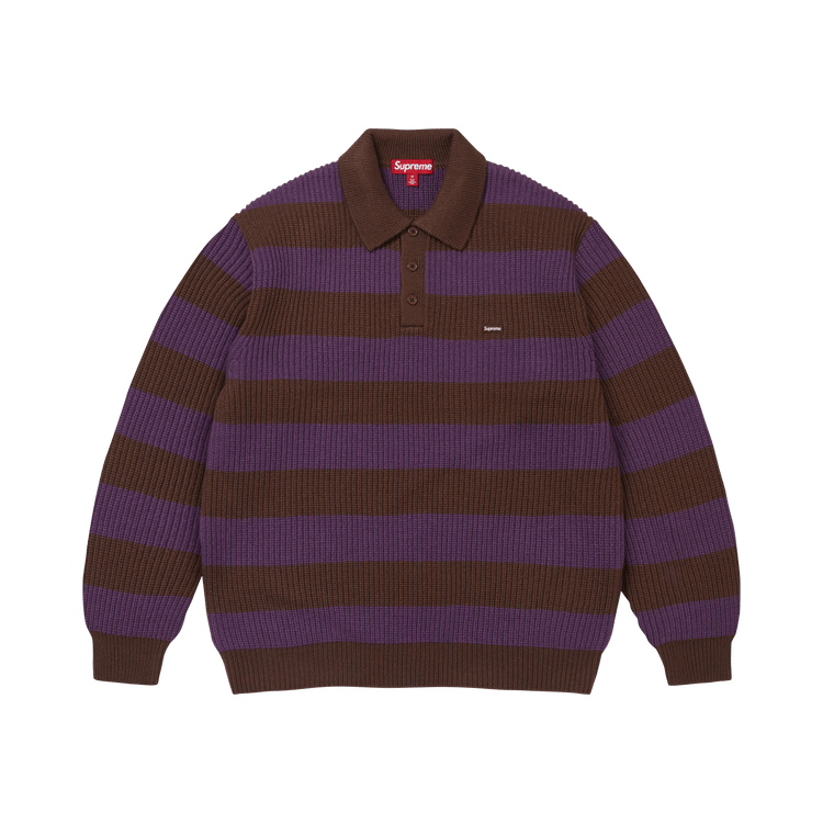 Supreme Small Box Sweater Polo "Brown Stripe"