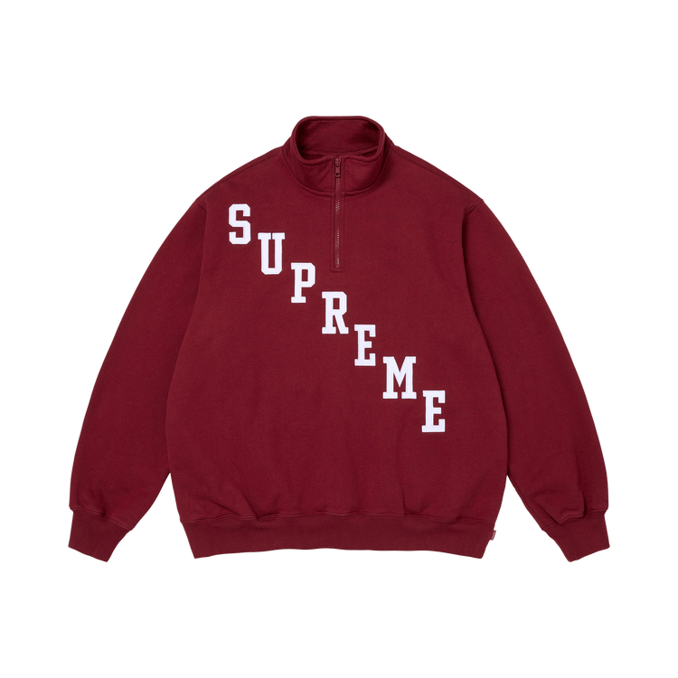 Supreme Slant Appliqué Half Zip Pullover "Cardinal"