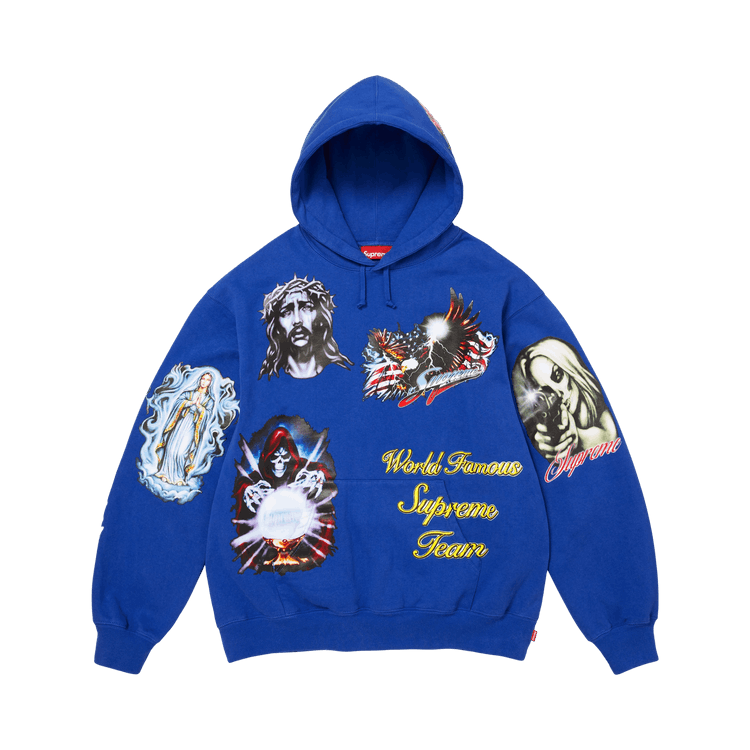 Supreme Stickers Hooded Sweatshirt "Royal"