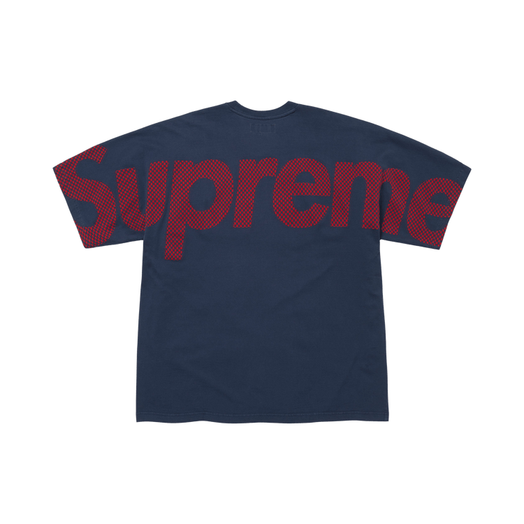 Supreme Checkerboard Intarsia Short-Sleeve Top "Navy"