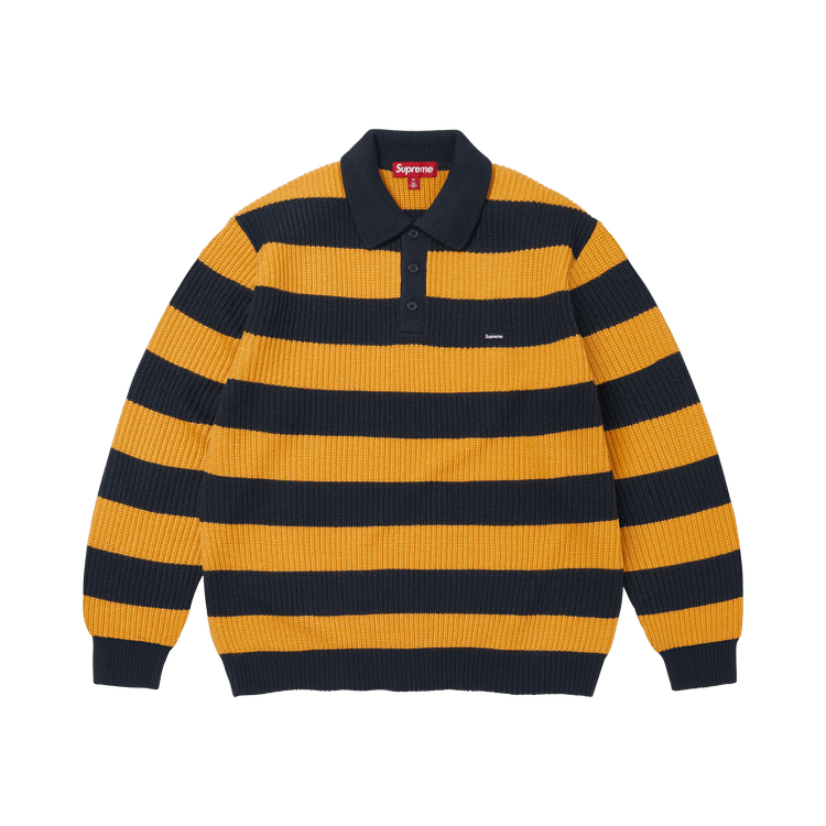 Supreme Small Box Sweater Polo "Navy Stripe"