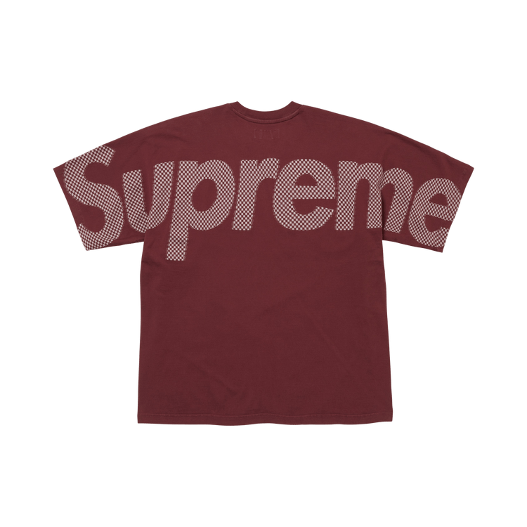 Supreme Checkerboard Intarsia Short-Sleeve Top "Burgundy"