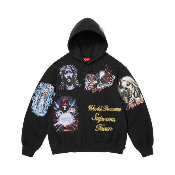 Supreme Stickers Hooded Sweatshirt "Black"