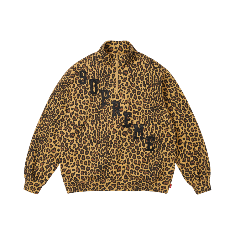 Supreme Slant Appliqué Half Zip Pullover "Leopard"