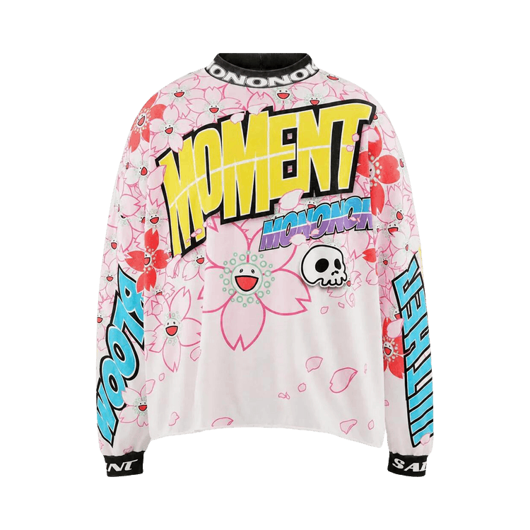 Takashi Murakami Long-Sleeve Wide T-Shirt "Sakura/White"