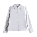 Amomento Neck Shirring Shirt "Light Grey"