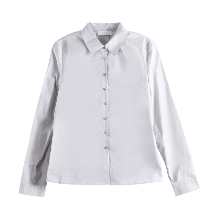 Amomento Neck Shirring Shirt "Light Grey"
