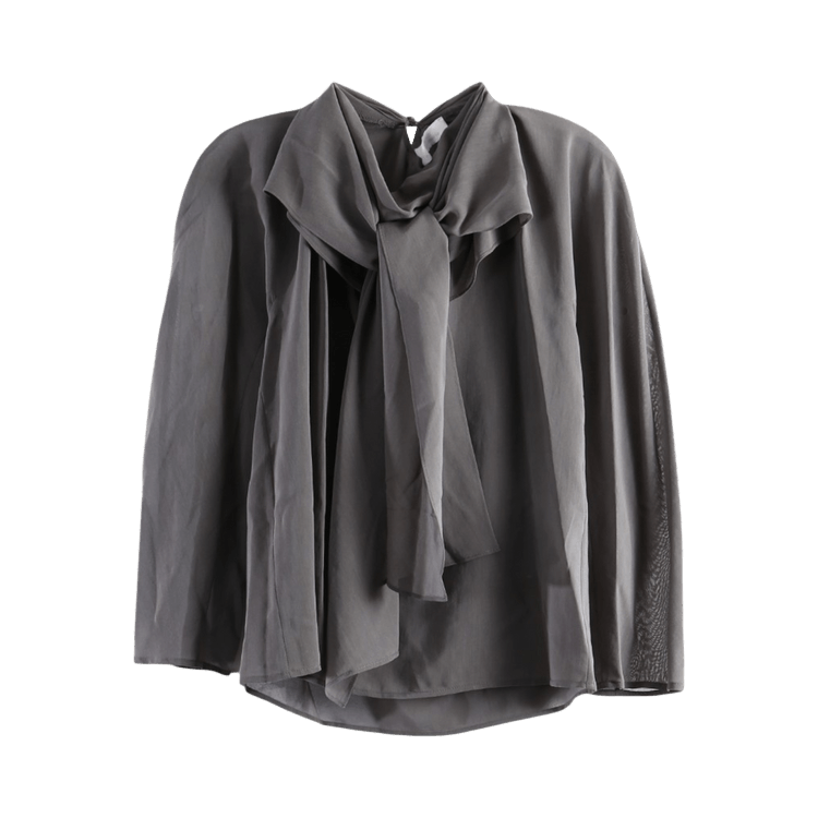 Amomento Sheer Scarf Top "Grey"