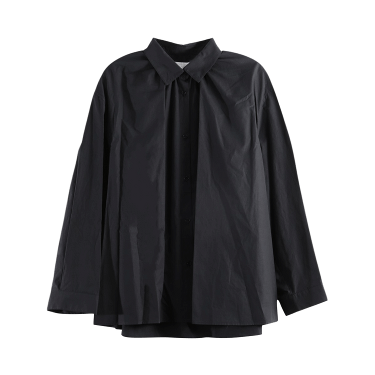 Amomento Neck Shirring Shirt "Black"