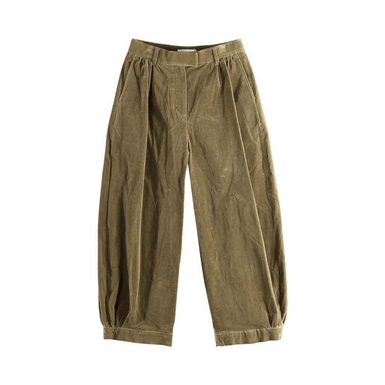 Amomento Velvet Shirring Pants "Khaki"