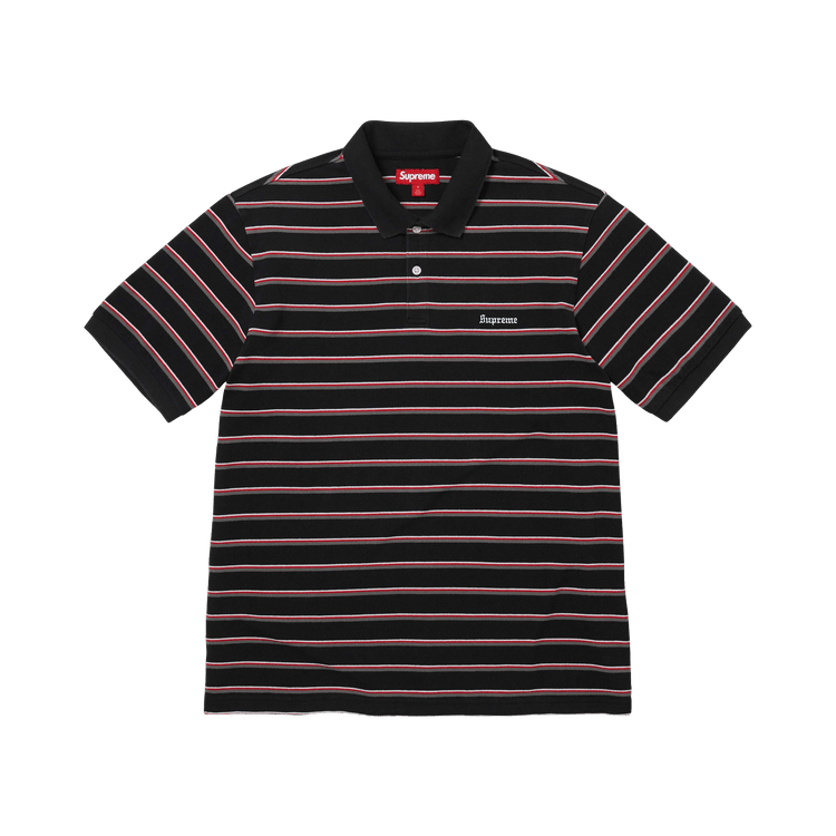 Supreme Stripe Polo "Black"