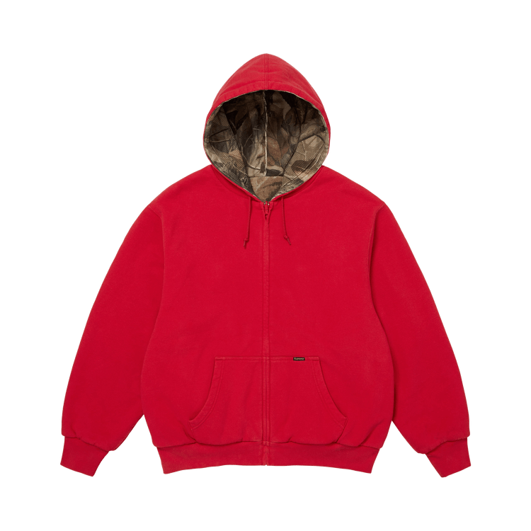 Supreme Reversible Work Zip Up Hooded Sweatshirt "Red"