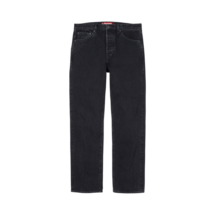 Supreme Slim Straight Selvedge Jean "Washed Black"