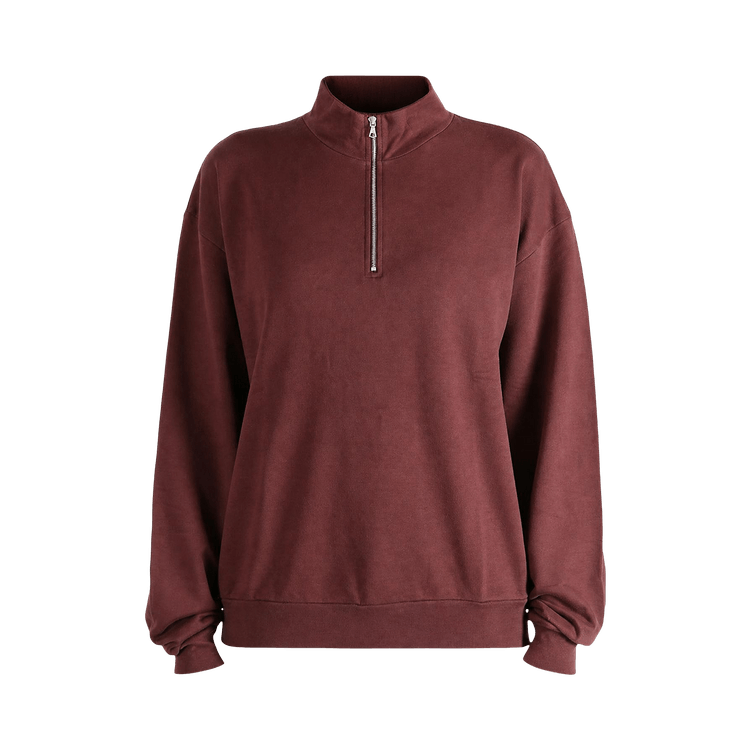 Auralee Super High Gauge Sweat Half Zip Pullover "Burgundy"