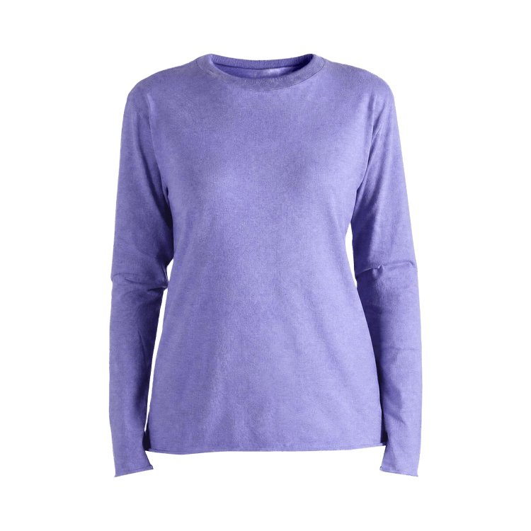 Auralee Brushed Organic Cotton Cashmere Jersey Long Sleeve Tee "Light Purple"