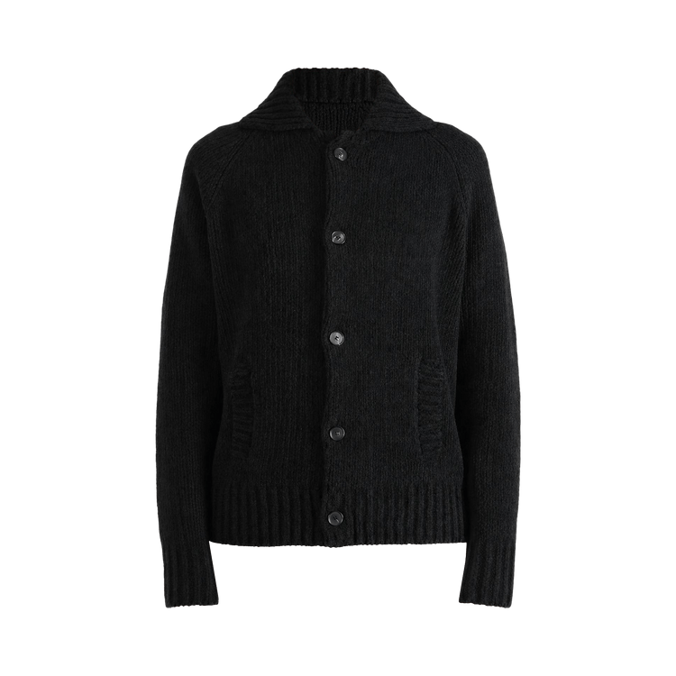 Auralee Cashmere Chenille Knit Cardigan "Black"