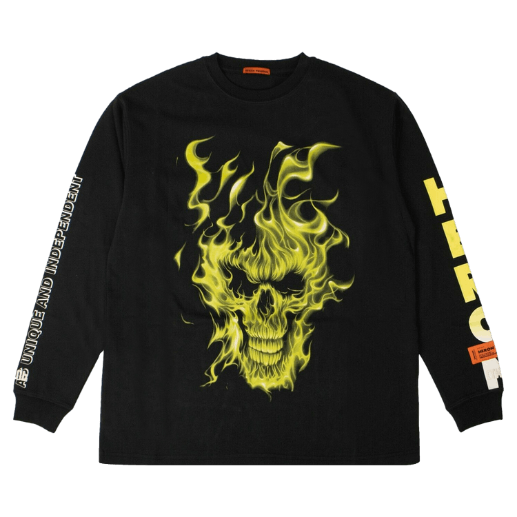 Heron Preston Oversize Skull Long Sleeve T-Shirt "Off Black"
