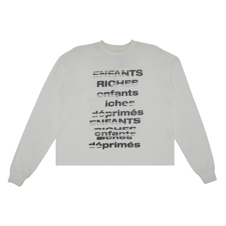 Enfants Riches Déprimés TV Static Long Sleeve Tee "Vintage Blanc"