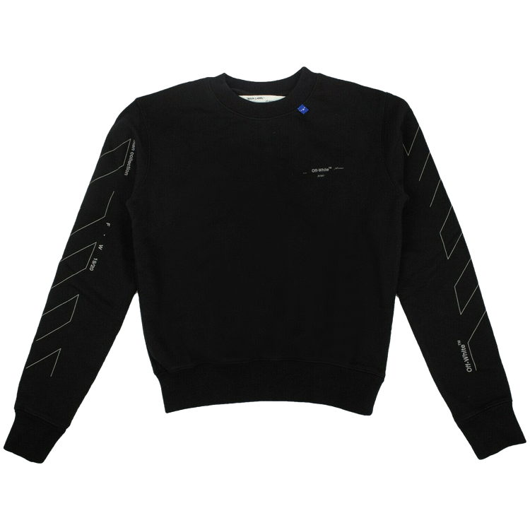 Off-White Diag Unfinished Slim Crewneck "Black / Silver"