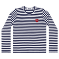 Comme des Garçons PLAY Heart Logo Long-Sleeve Stripe Shirt "White Navy"