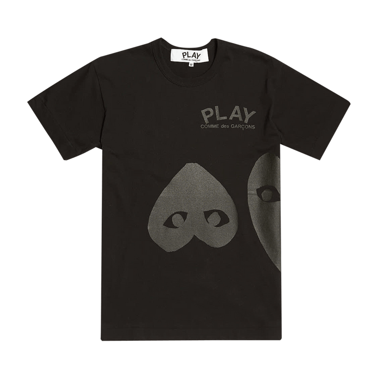 Comme des Garçons Short-Sleeve Play T-Shirt With Upside Black Heart And Half Heart "Black"